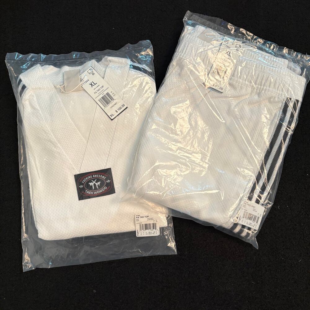 FA TKD Taekwondo Uniform Set – XL (Top + Pants) - NEW